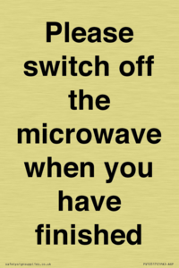 Please switch off the microwave when you have finished